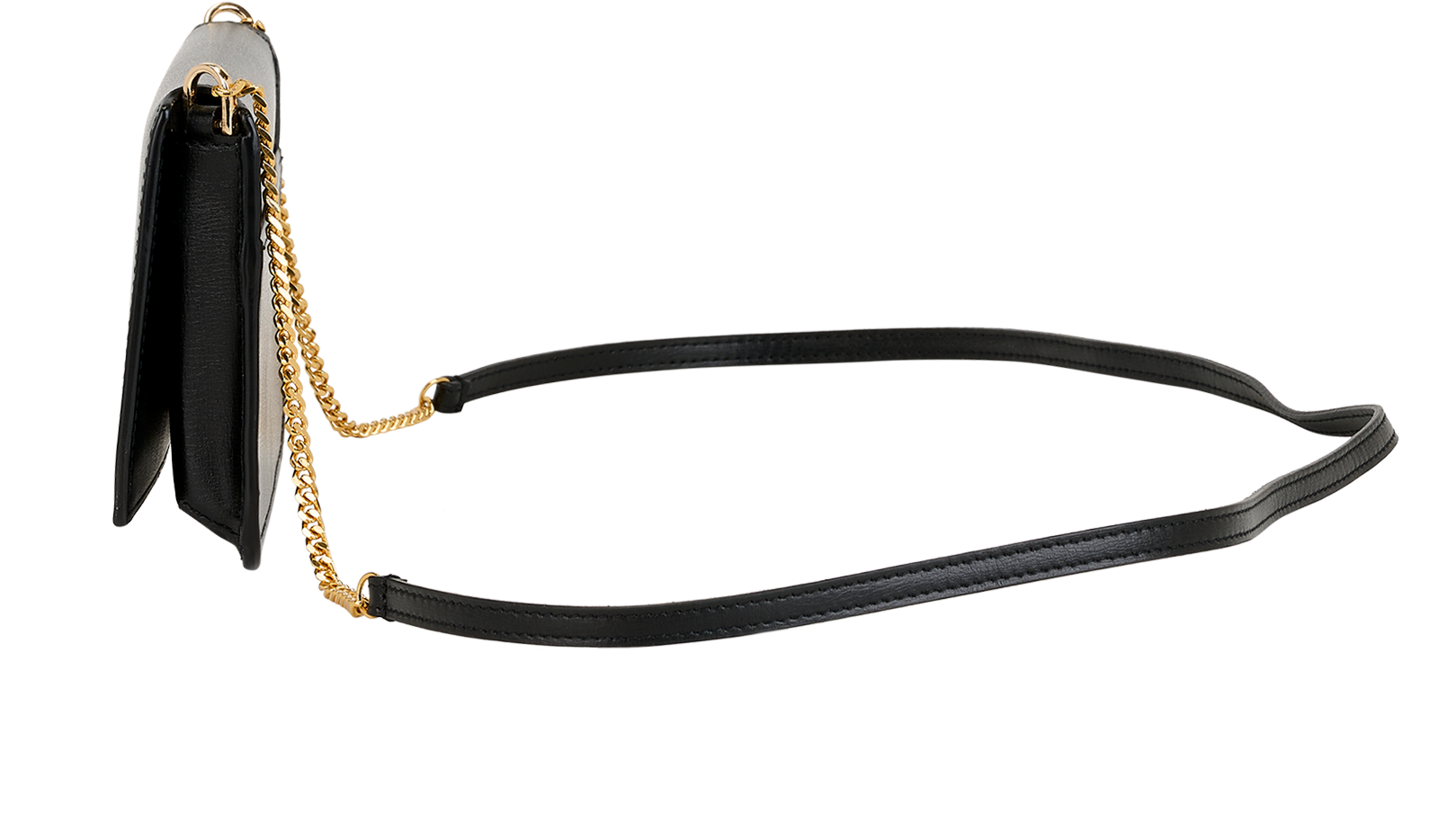 Saint Laurent Cassandre Phone Holder, &pound;850, Accessories, Black, Leather, Bottom view